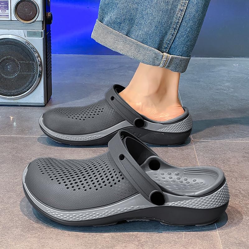 Image of Men's Clog Garden Shoes Adult Mule Outdoor Sports Sandals Summer Water Beach Shoes Casual Comfortable Fashion Breathable Slippers Lightweight