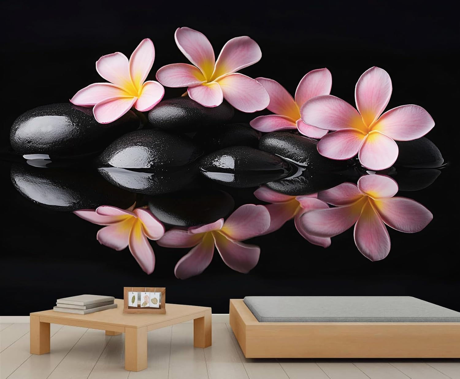 Zen Stone Wall Mural, Spa Meditation 3D Wallpaper, Tranquility Nature Mural Wallpaper for Spa Room Yoga Living Room Bedroom Home Decor - 78.7" W x 55.1" H