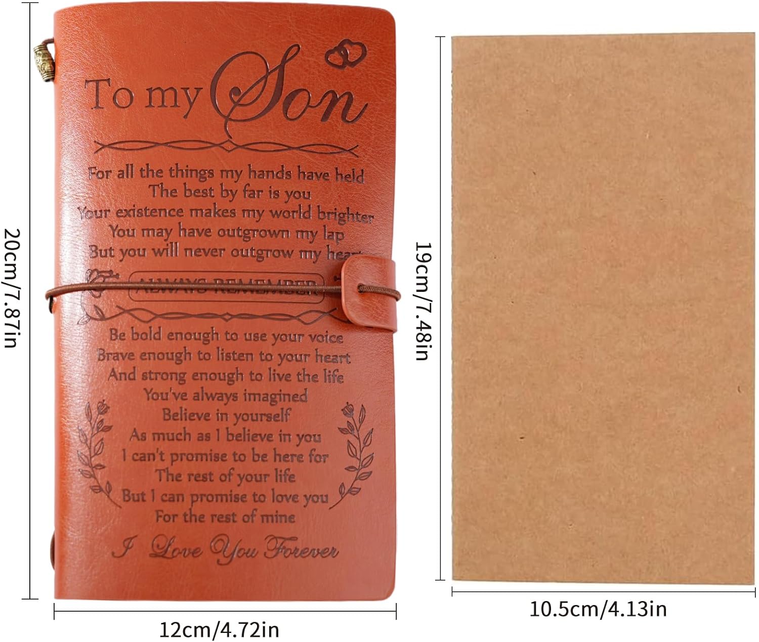 Apeso To My Son Leather Journal - I LOVE YOU FOREVER - 140 Page Refillable Journal Notebooks, Refillable Travel Diary Birthday Christmas New Year Graduation Gift (To Son) - Image 3