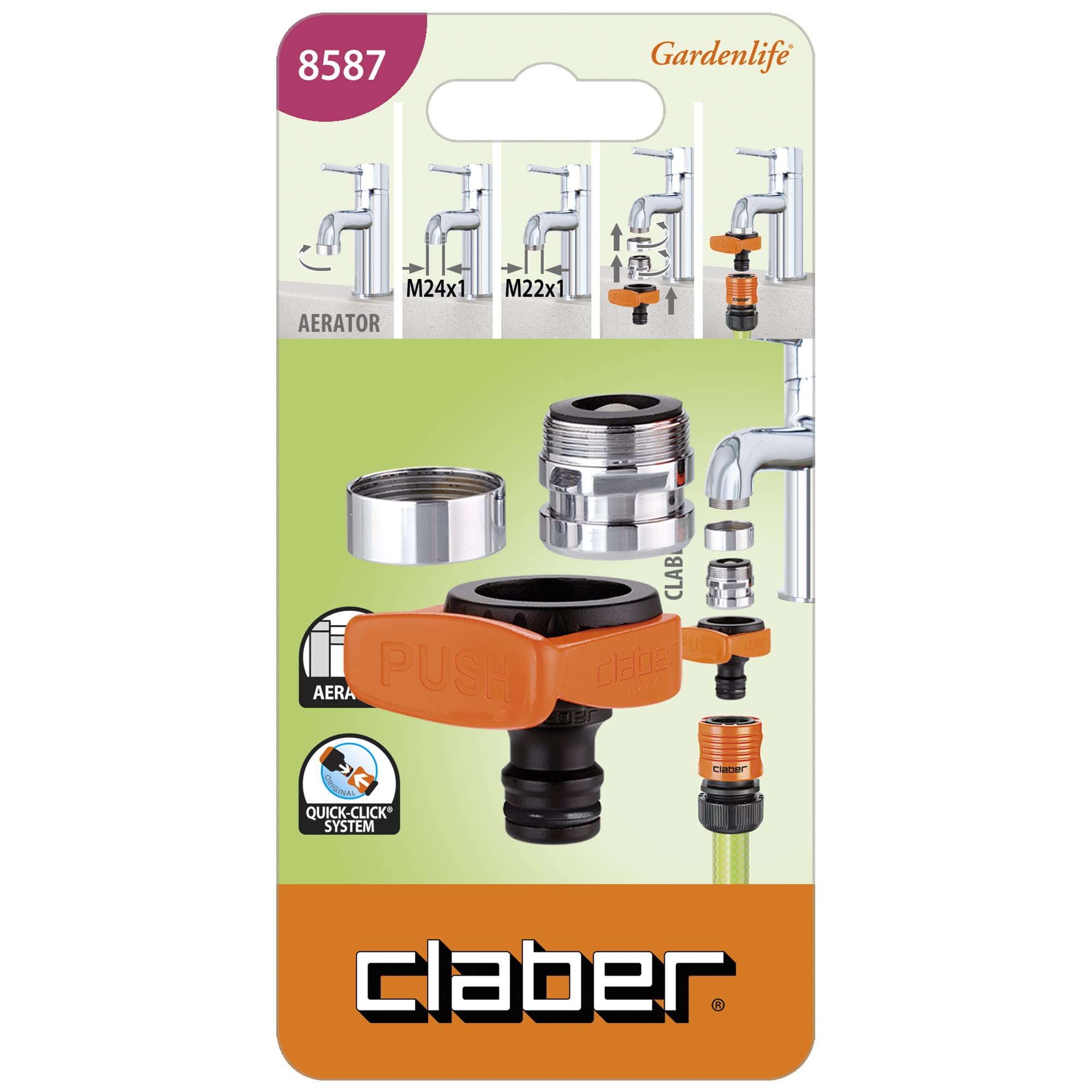 Kit CLABER 8587 e 9034 Presa attacco rapido e Spiral Kit Basic