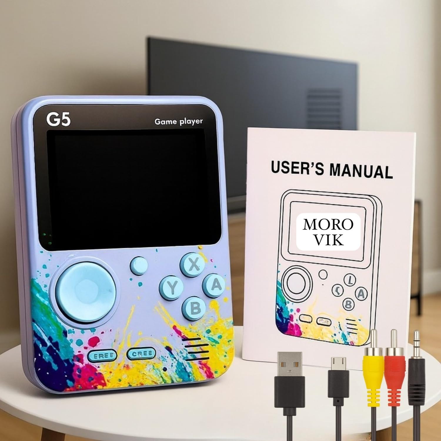 Video Game for Kids , Handheld 400 in 1 Games for Kids - Game Box with TV Output & with Gaming Console - Rechargeable Video Game for Kids (Style 3)-image-15