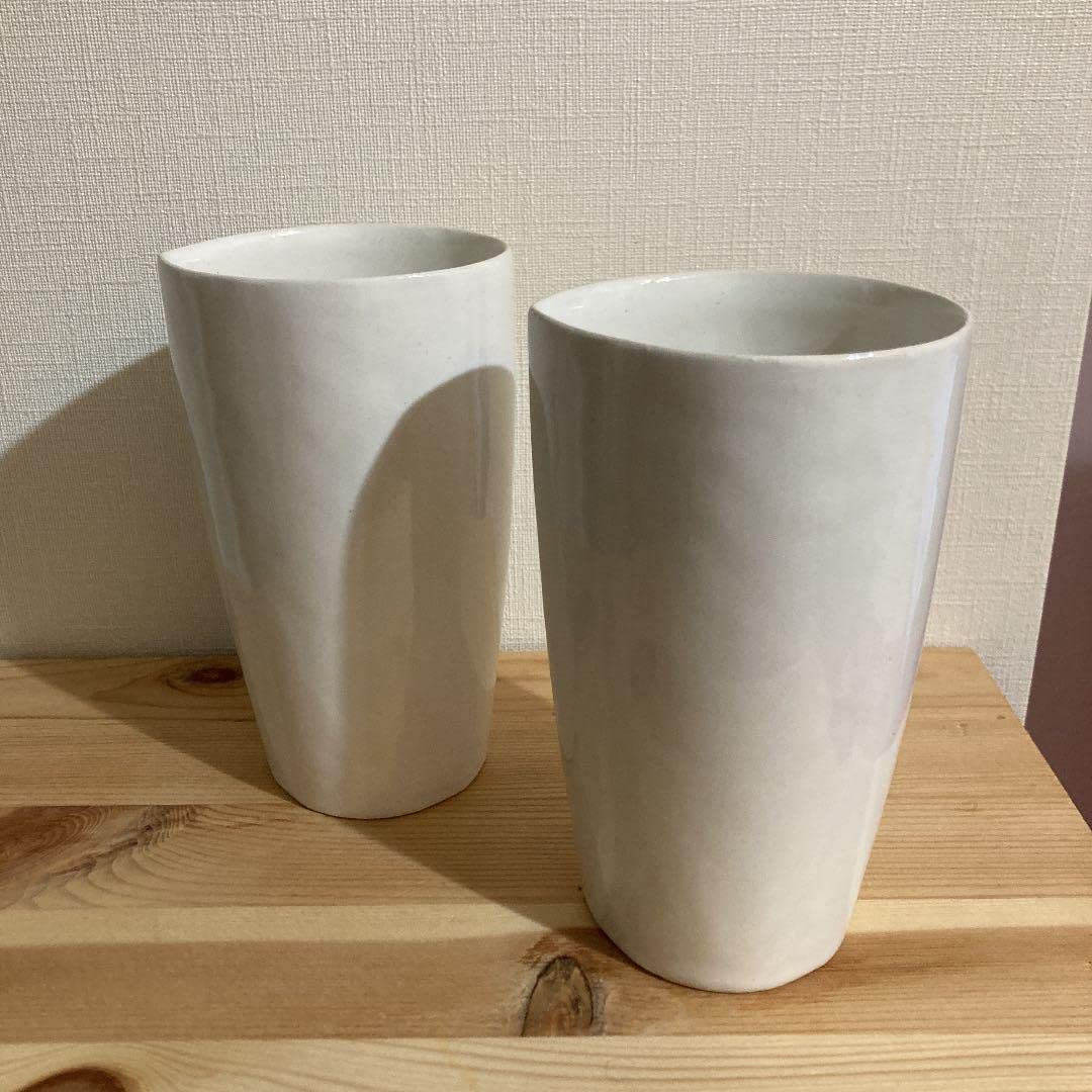最終値下 安藤雅信 細長カップ XL 細コップ ビアマグ x 2点 花器 花  