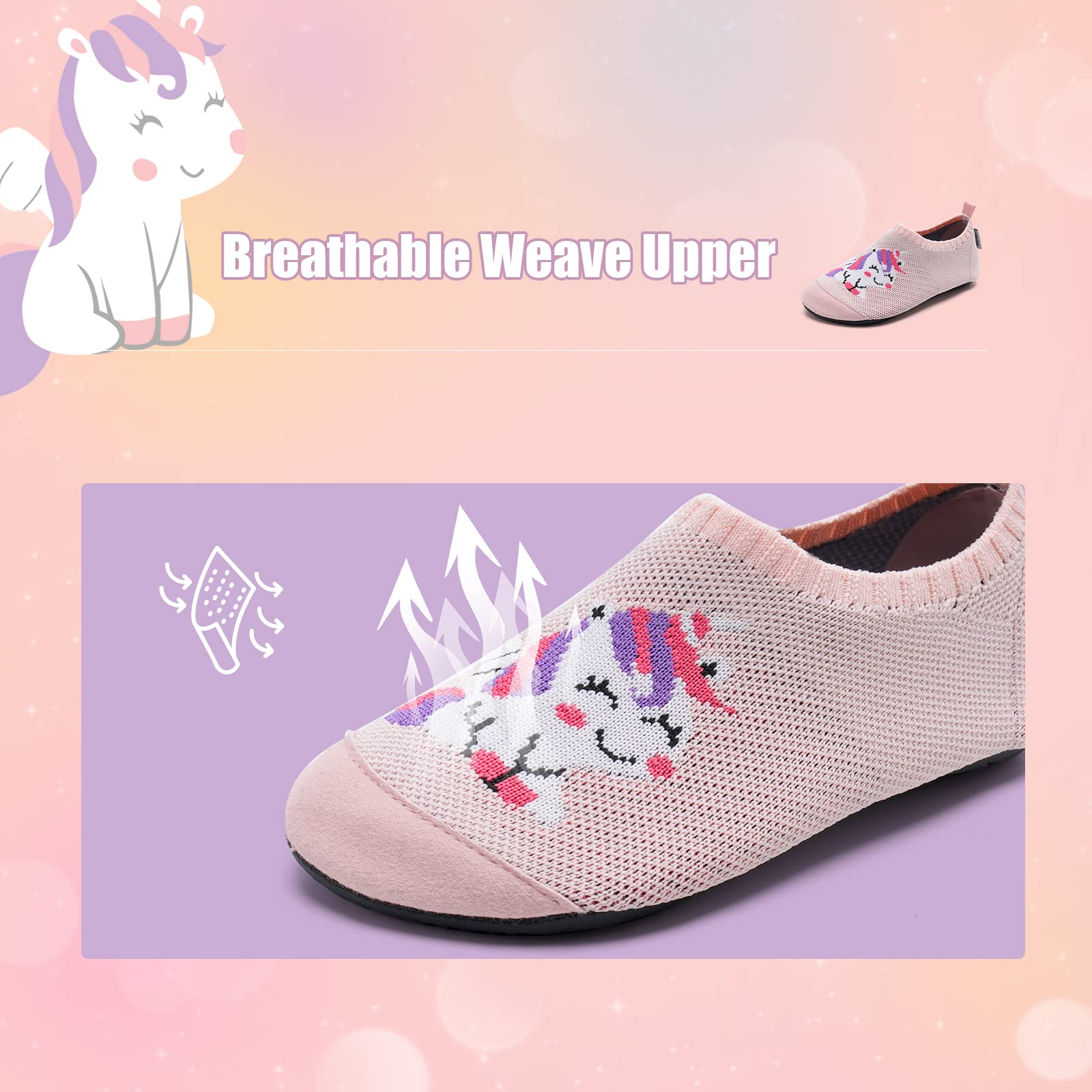 IceUnicorn Zapatos de Agua Niños Barefoot Calcetines de Natación Niñas Antideslizante Secado RáPido Respirable Escarpines de Baño