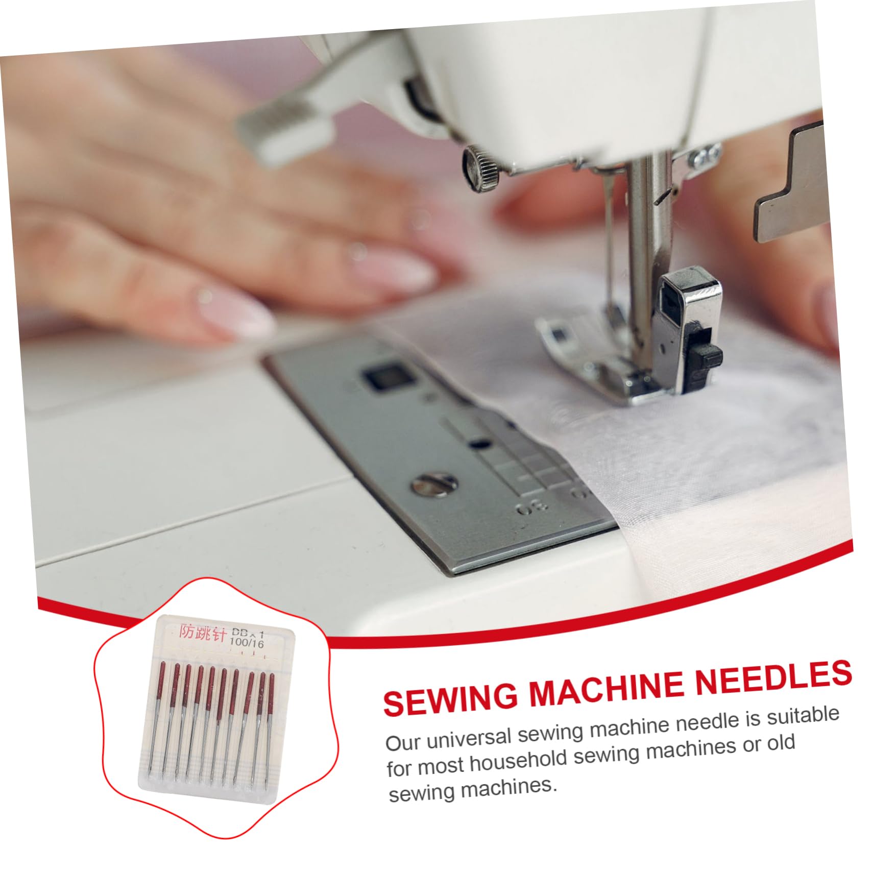 DIYEAH 50 Agujas de Coser de Metal para Máquina, Duraderas y Ligeras, Adecuadas para Lienzo y Seda en Costura Doméstica