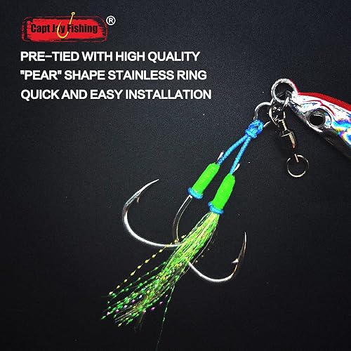 Miniatura 5 de Capt Jay - Ganchos de asistencia de pesca para jigging Slow Fast Jigs anzuelos de pesca Jigging Jigs Jigging Jigging Jigs Hook Dancing Jigging Hooks