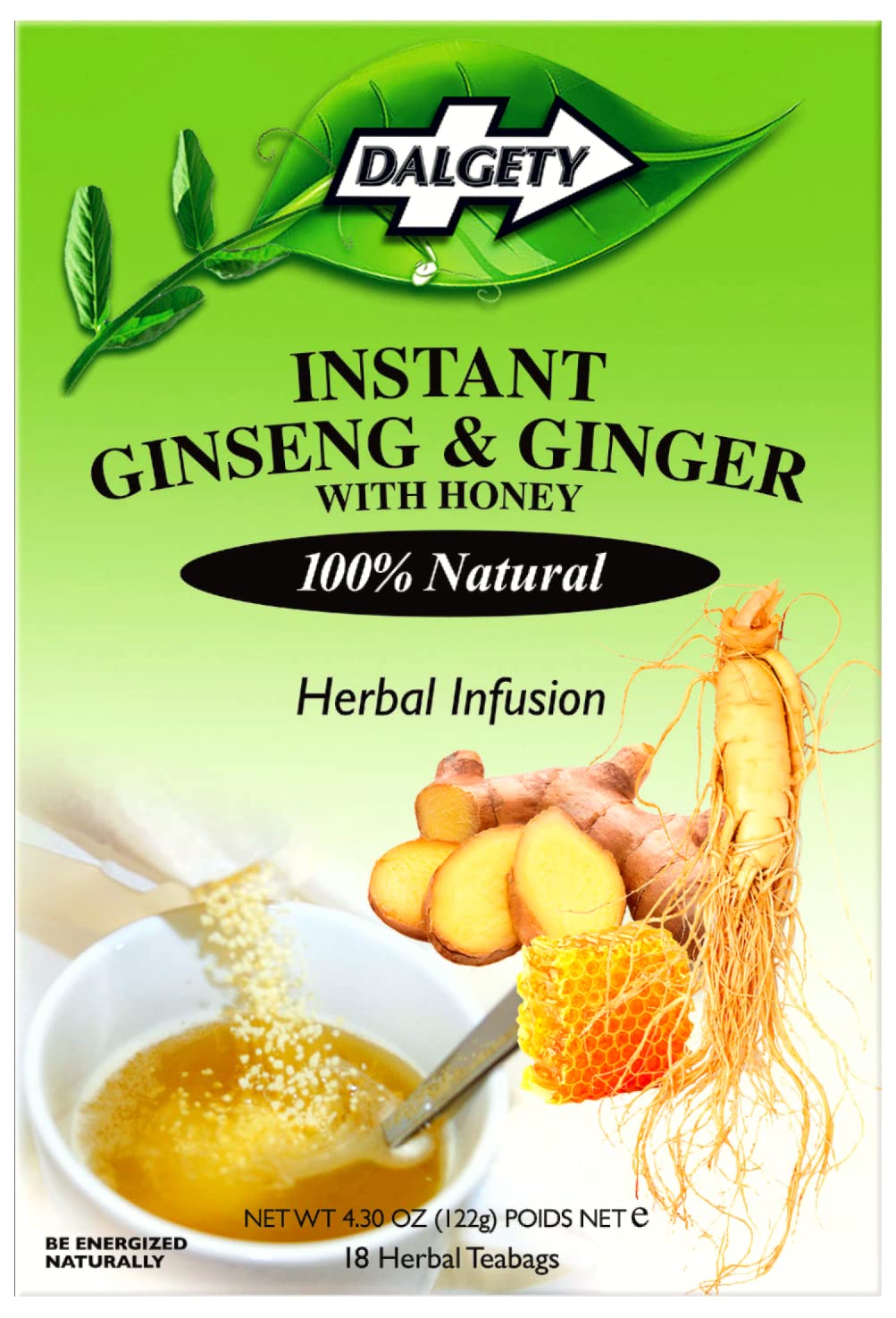 – Instant Ginseng and Ginger Herbal Infusion 122g Cartons 100% Natural, Caffeine Free Tea – Our Delicious Tea helps build your Immune System and Boosts Energy (6 Pack - 108 Teabags)