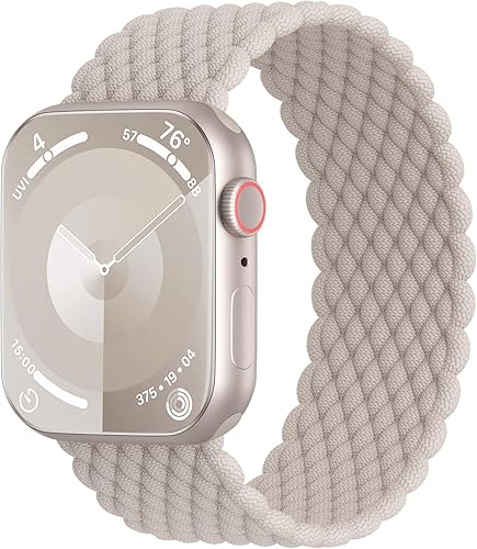 Shalila Correa elástica trenzada Solo Loop compatible con Apple Watch Band de 1.496 pulgadas, 1.575 pulgadas, 1.614 pulgadas, 1.654 pulgadas, 1.732