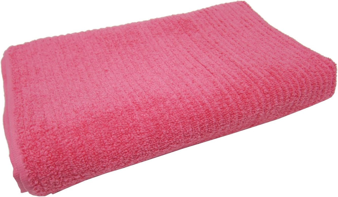 Dri Soft 100% Cotton Super Soft Striped Bath Towel, Bright Pink, 54x30