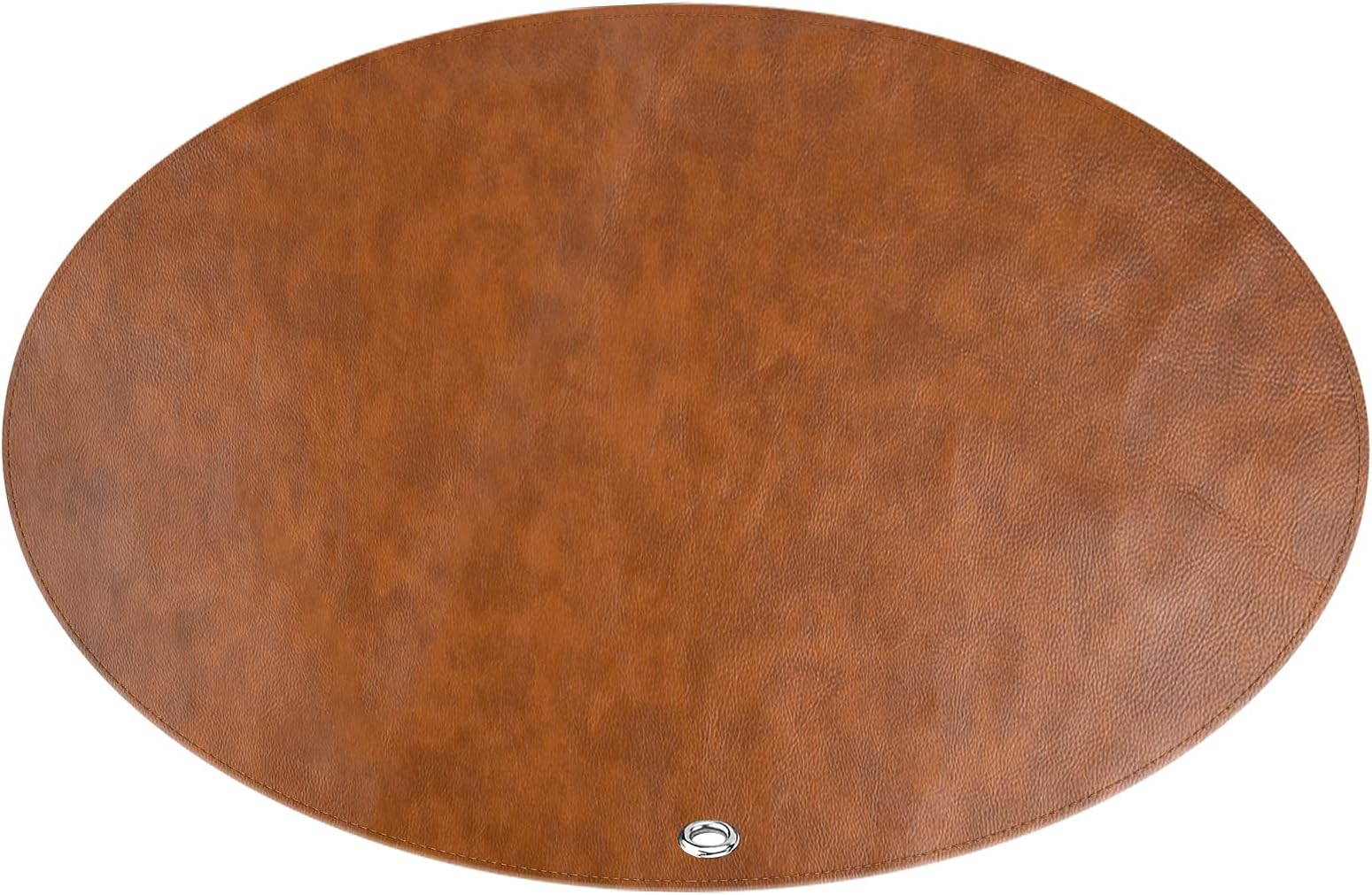 LinkideaVegan Leather Splat Mat for Under High Chair - Floor Protector for Kids, Reusable Infant Food Splash Spill Mat, Portable Picnic Blanket Outdoor (Brown)