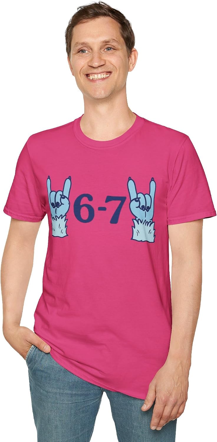 6-7 Meme Shirt, Viral Number Tee with Cryptid Hands image 5