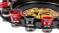 Vista 5 de Juego de ruleta de vaso de chupito con rueda giratoria, 2 bolas y 16 vasos de chupito, juegos de fiesta para adultos casino, multicolor