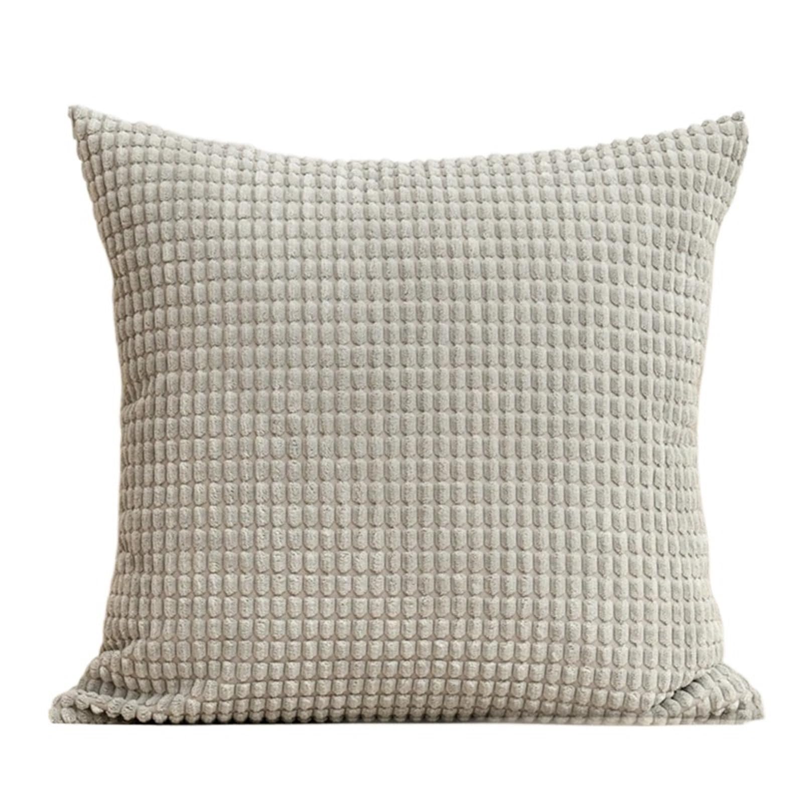Corduroy Cushion Covers 1Pcs Soft Corduroy Corn Grain Home Decorative Cushion Cover 40/45/50cm Solid Color Throw Pillow Case For Bedroom Sofa Chair Car for Sofa Couch Bedroom(Light grey,45x45CM)