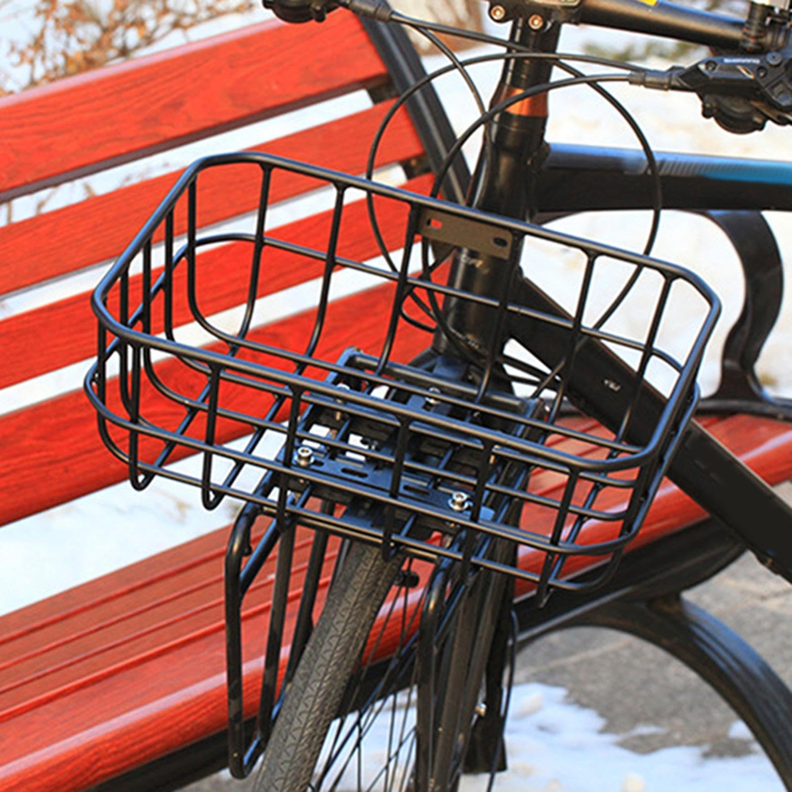 Gralara Portapacchi Anteriore per Bicicletta, Organizer, di, per Uomo e Donna, Pratico, Robusto e Durevole, Cestino per Bicicletta in Lega di