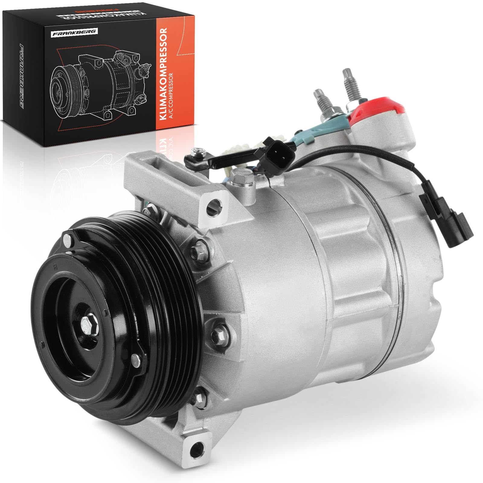 Frankberg A/C Compressor with Clutch Compatible with Mondeo IV BA7 XC60 156 XC60 I Van 156 S-Max WA6 V70 III 135 XC70 II 136 S80 II 124incl. pre-mixed oil