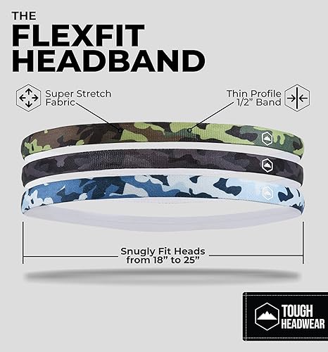 Miniatura 3 de Thin Elastic Headbands for Women - Athletic Headbands - Sports Headbands Men - Soccer Headband - Workout Headbands for Women