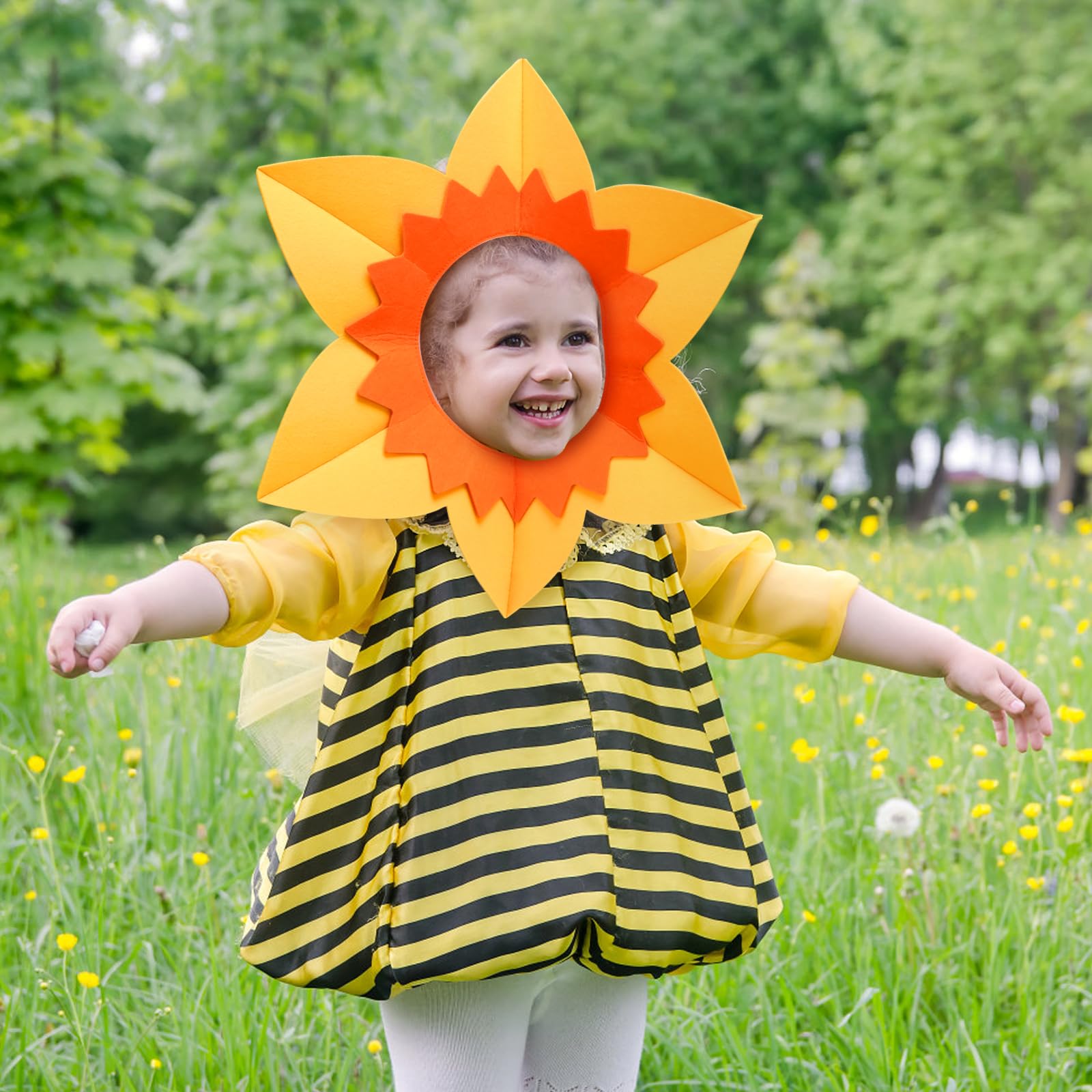 Landifor Welsh Daffodil Hat Yellow Felt Daffodil Hat St Davids Day Fancy Dress Wales National Day Rugby Costumes for St. Davids Cymru Day Party Welsh Football Rugby Sporting Events - Image 2