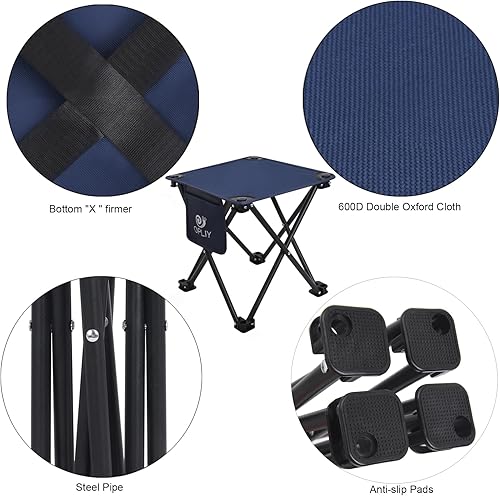 Miniatura 39 de Opliy Camping Stool, Folding Small Chair Portable Camp Stool for Camping Fishing Hiking Gardening and Beach, Camping Seat with Carry Bag (Blue-Leaf)