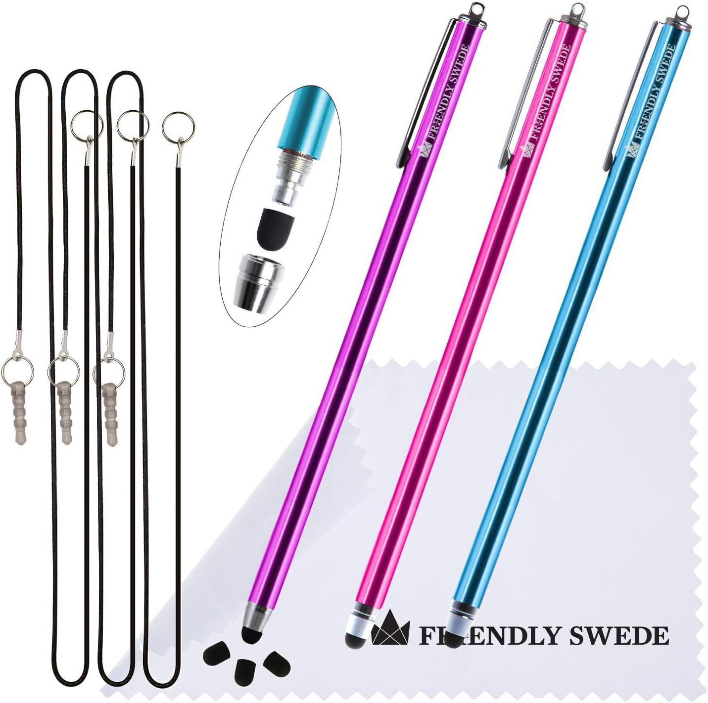 Stylus Pen Bundle 12 Pack/Short Stylus Pens with 3.5mm Jack Connector Compatible