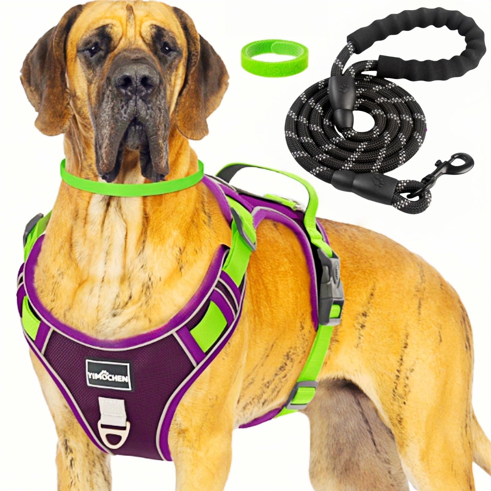 No Pull Dog Harness for Large Dogs,Reflective Oxford Service Vest and Easy Control Handle,Adjustable and Comfortable Soft Padded for Easy Walking,