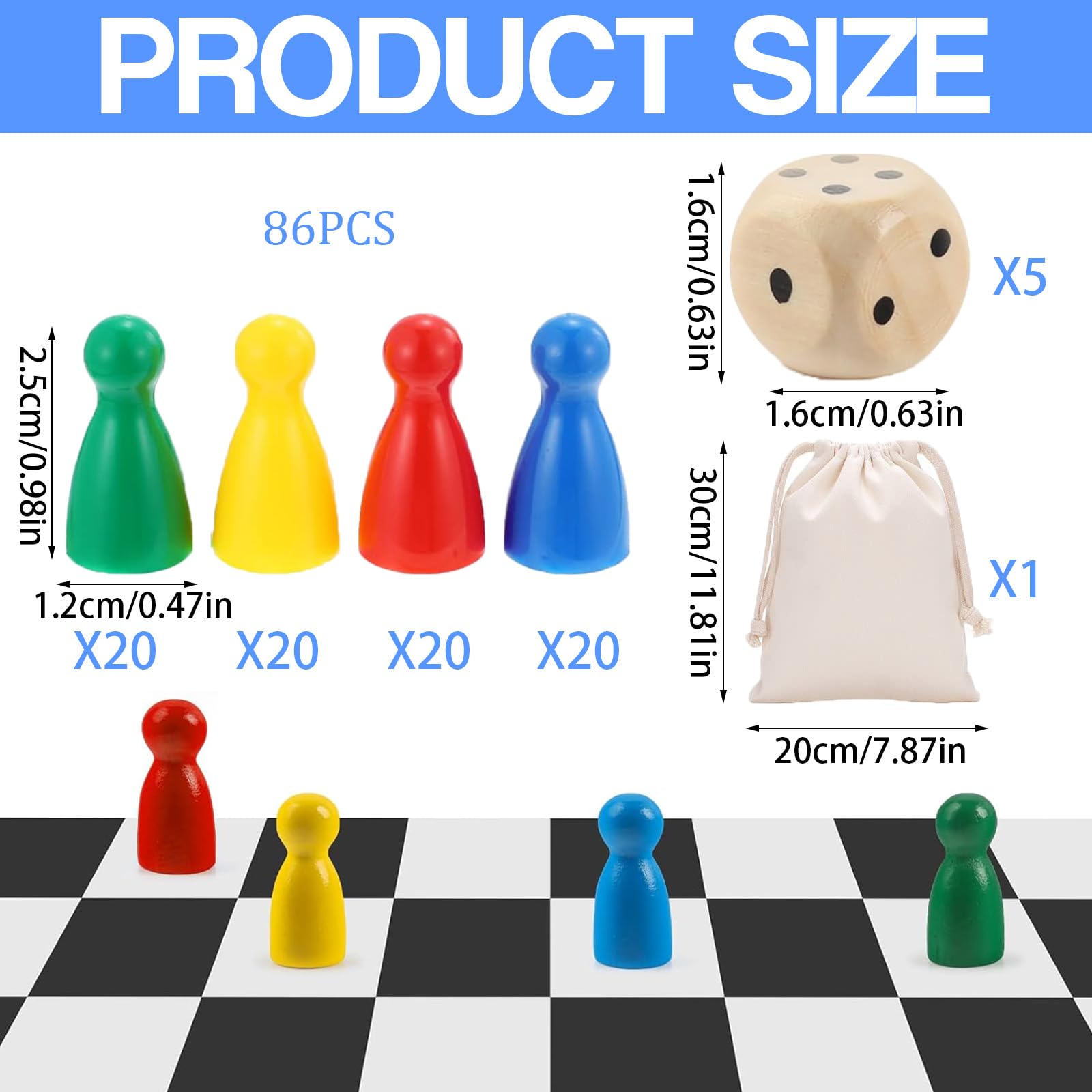 Ashata pièces de figurines d'échecs Pièces d'échecs en plastique, 16