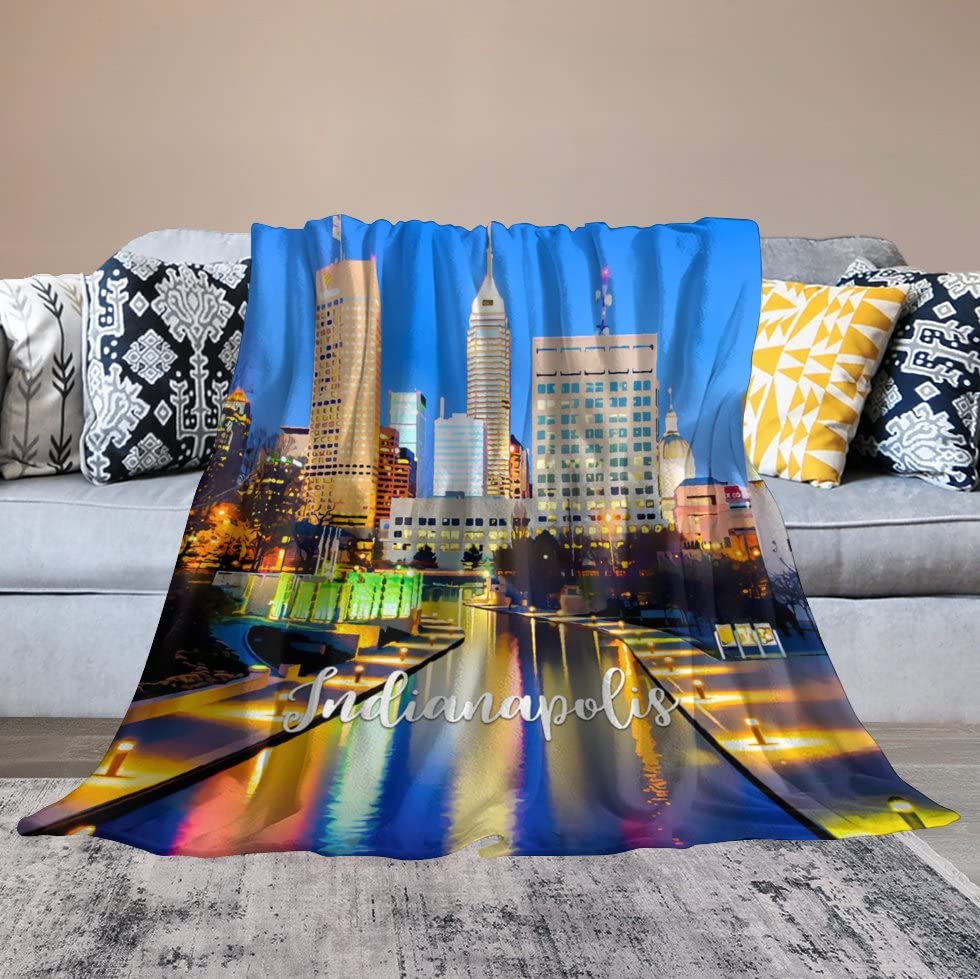 Couverture de lit en peluche Skyline plaid Indianapolis doux - 6