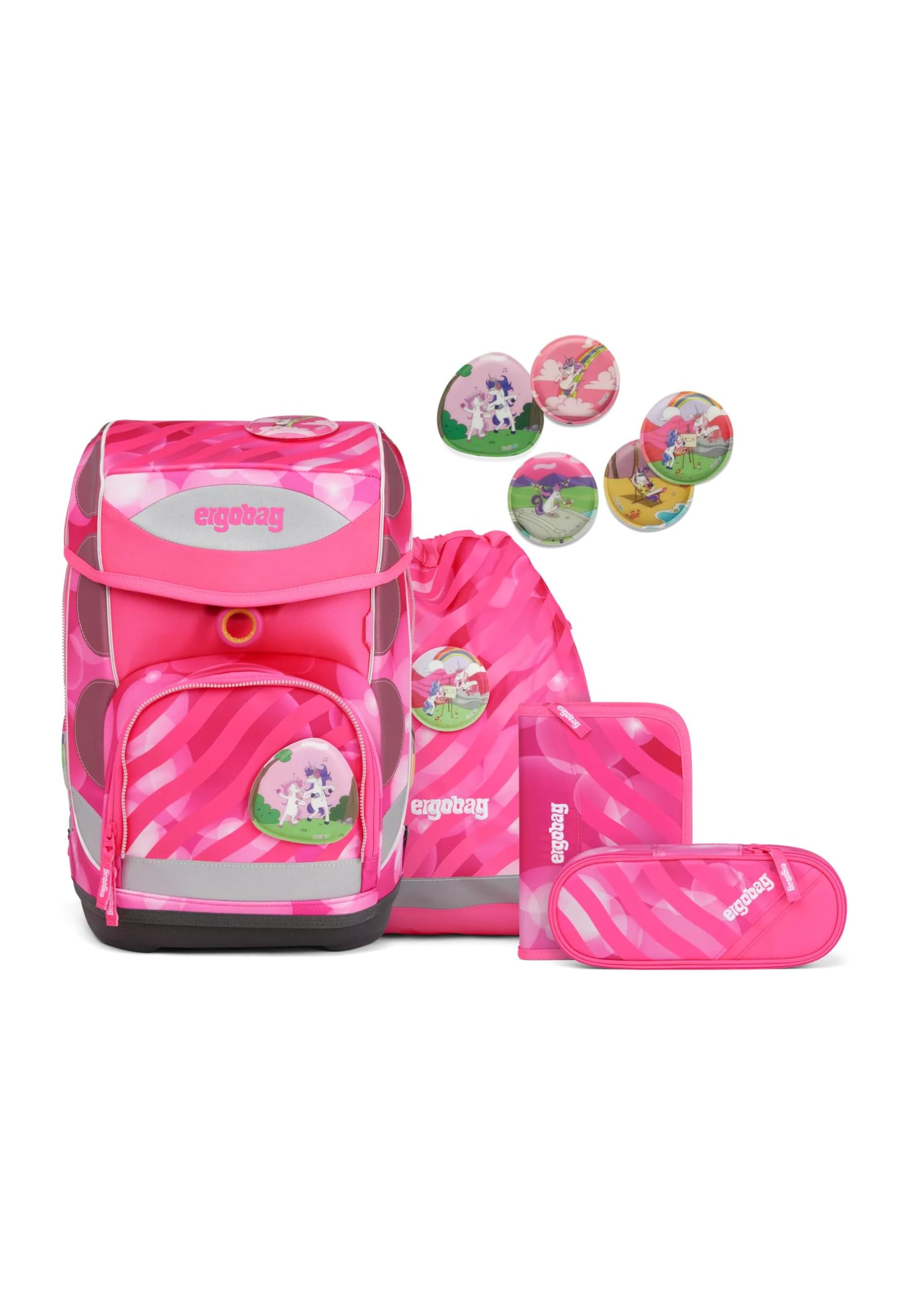 Ergobag Cubo Schulranzen-Set 5tlg KuntBärbuntes Einhorn