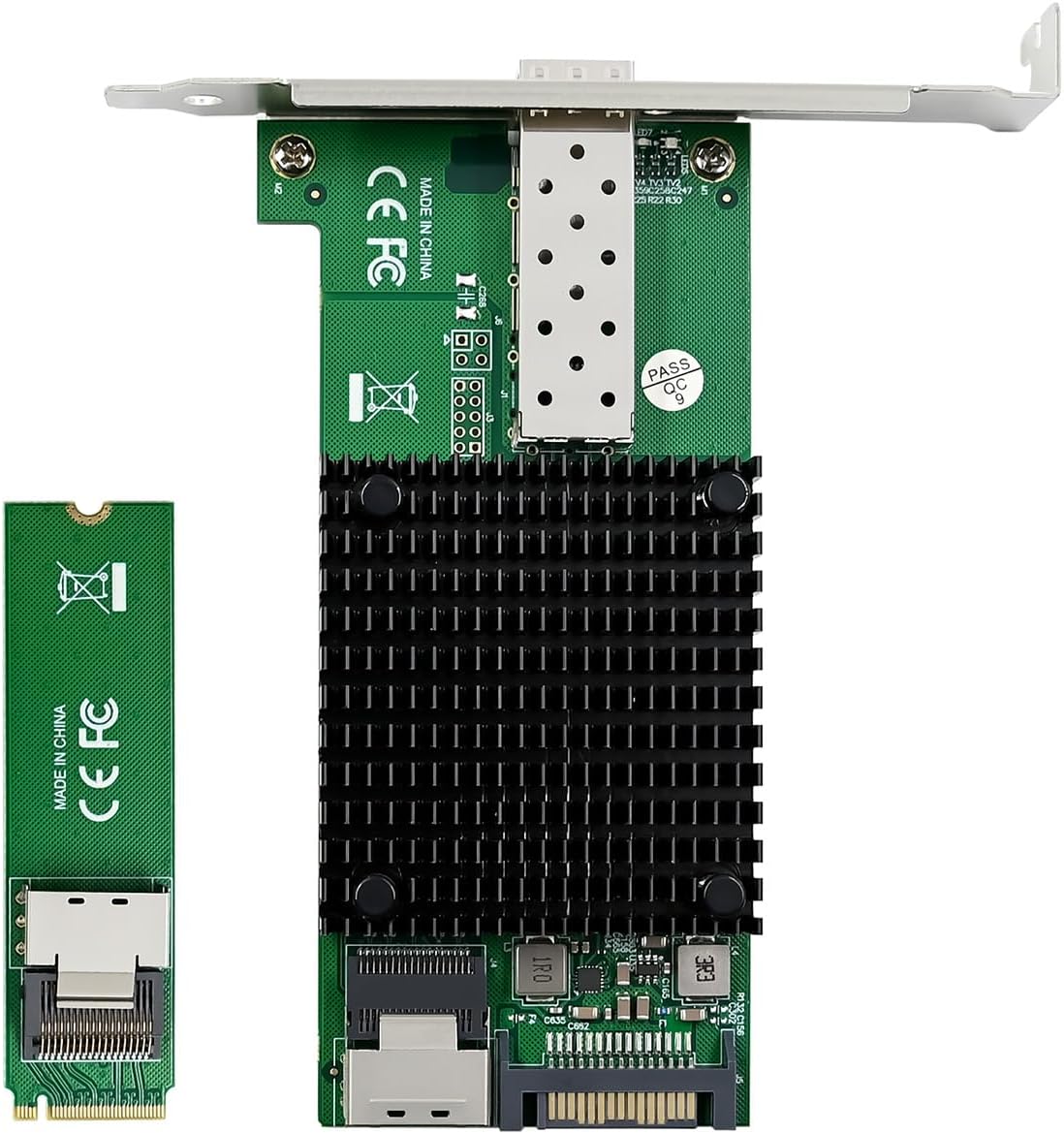 10 Gigabit M.2 to RJ45 SFP+ NIC, with Intel 82599(X520-DA1) Controller PCIe X4 Network Card,10gb RJ45 Ethernet Card Industrial Adapter with SFF-8087 Cable/Low Profile Bracket Support PXE&UEFI
