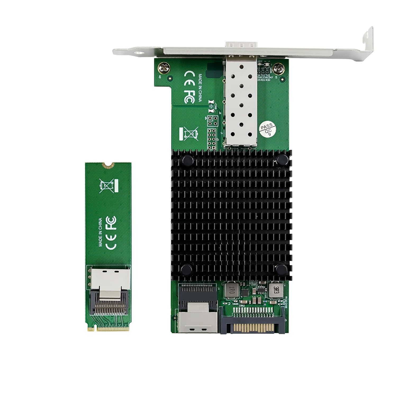 Scheda Netwrok M.2 NVMe (M Key SFP+ PCIe X4 con controller Intel 82599(X520-DA1), adattatore industriale da 10 GB RJ45 Ethernet NIC con cavo SFF-8087, supporto PXE&UEFI