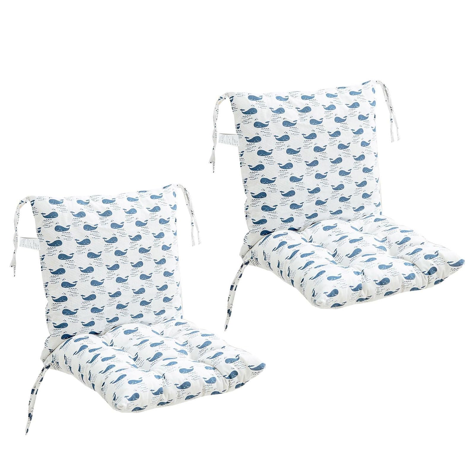 HLXHG 2 Pieces of Chair Cushion Pads Seat with Back, 40x80cm Low Back Cushion with Ligaments, Garden Chair Cushion, Indoors/Outdoors Patio Seat Pad Cushion, Removable Backrest Cushion,8
