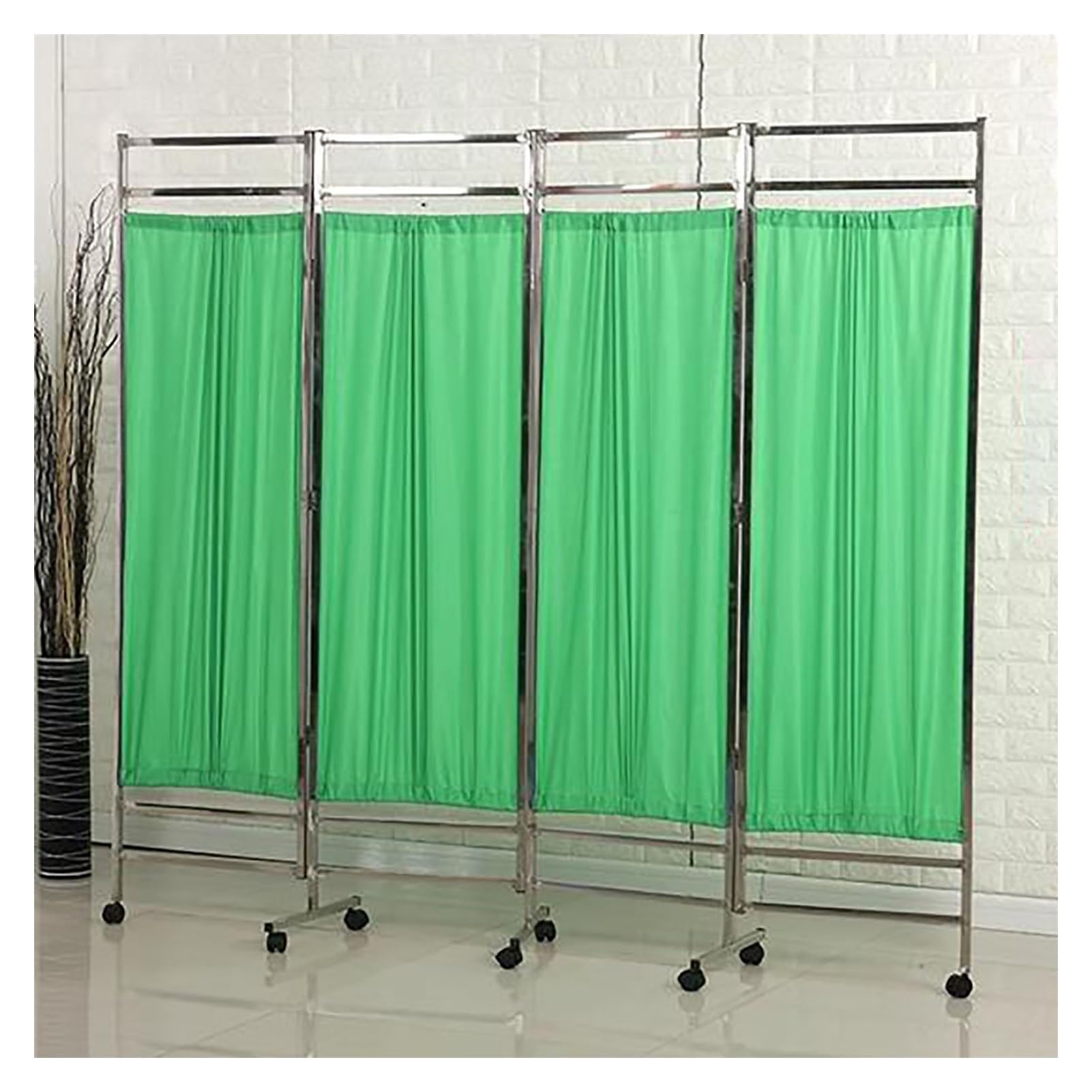 医療用スクリーン 四連式折りたたみ式医療スクリーン、ホイール付き