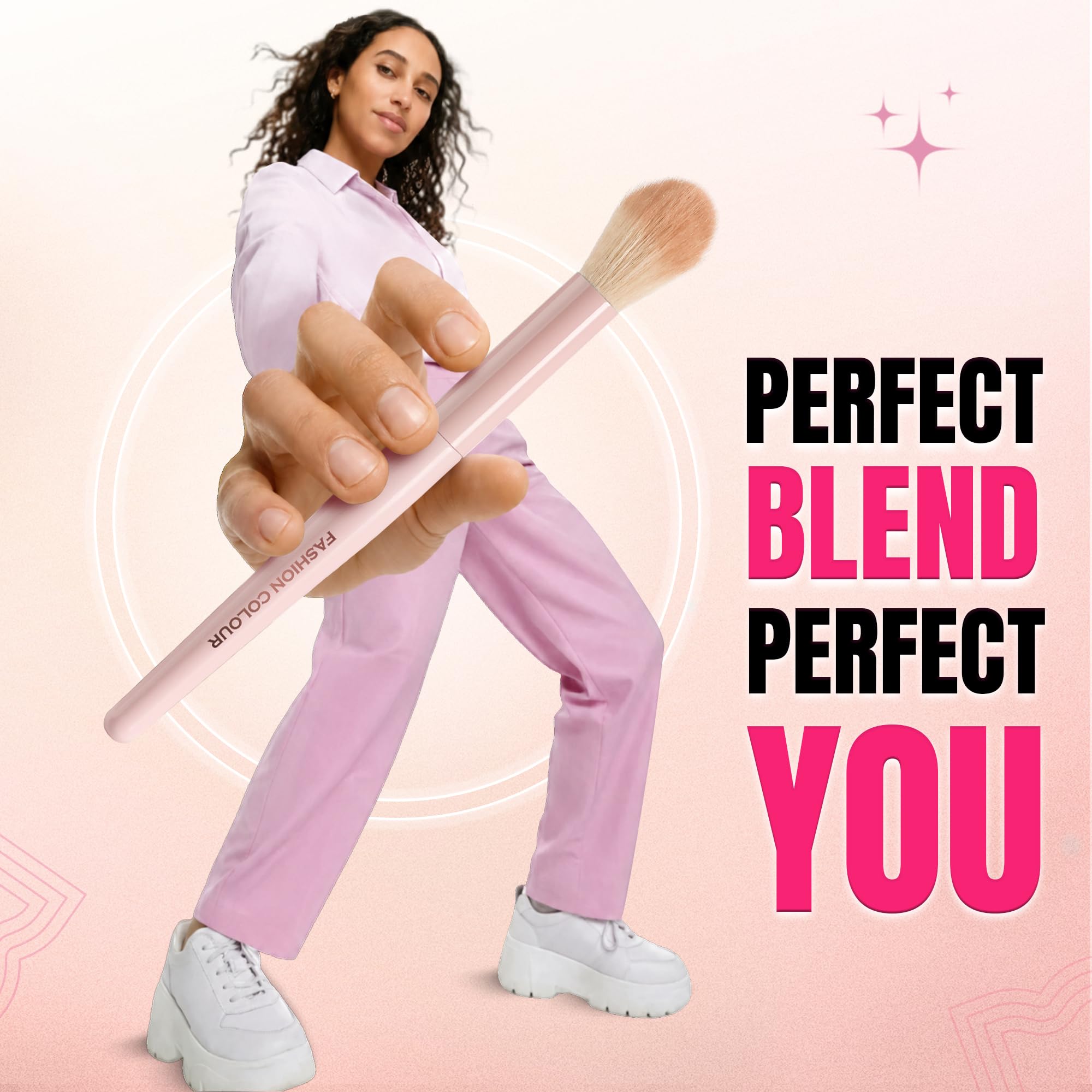 Fashion Colour Highlight Makeup Brush – Precision Highlighter Brush for Powder & Glow Makeup – Soft Tapered Fan Style Brush for Cheekbones, Nose & Brow Highlight – Professional Cosmetic Beauty Tool 1