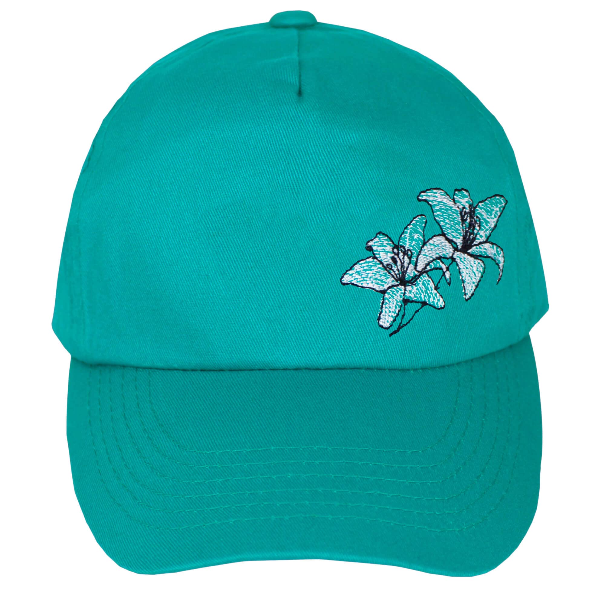 Teddyt's Unisex Teal Women's Lily Floral Baseball Cap (Teal)