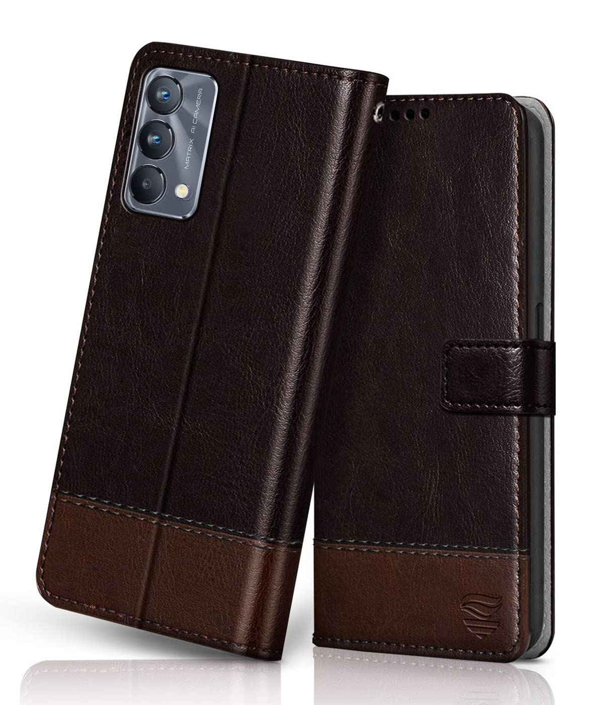 FLIPPED Vegan Leather Flip Case Back Cover for Realme GT Master Edition (Flexible, Shock Proof | Hand Stitched Leather Finish | Card Pockets Wallet & Stand | Coffee with Brown) (B09L4YZJYK) Amazon Price History, Amazon Price Tracker