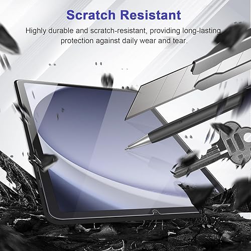 Miniatura 10 de SIBEITU Paquete de 2 protectores de pantalla para Samsung Galaxy Tab A9 2023, película de vidrio templado HD transparente de 8.7 pulgadas de dureza