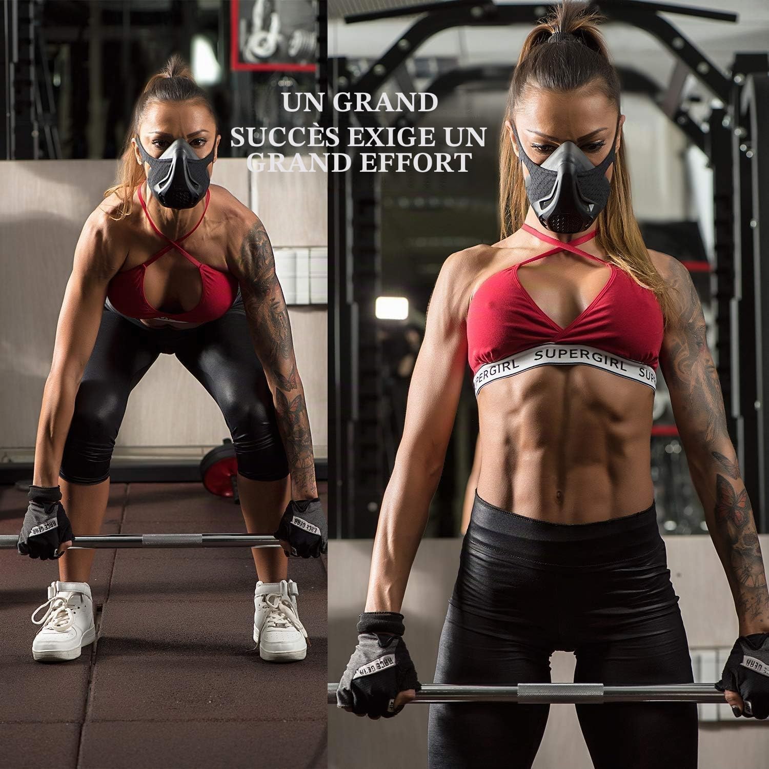 Masque d'entraînement haute altitude, 24 niveaux de résistance respiratoire, noir, équipement d'entraînement cardio ultime fitness