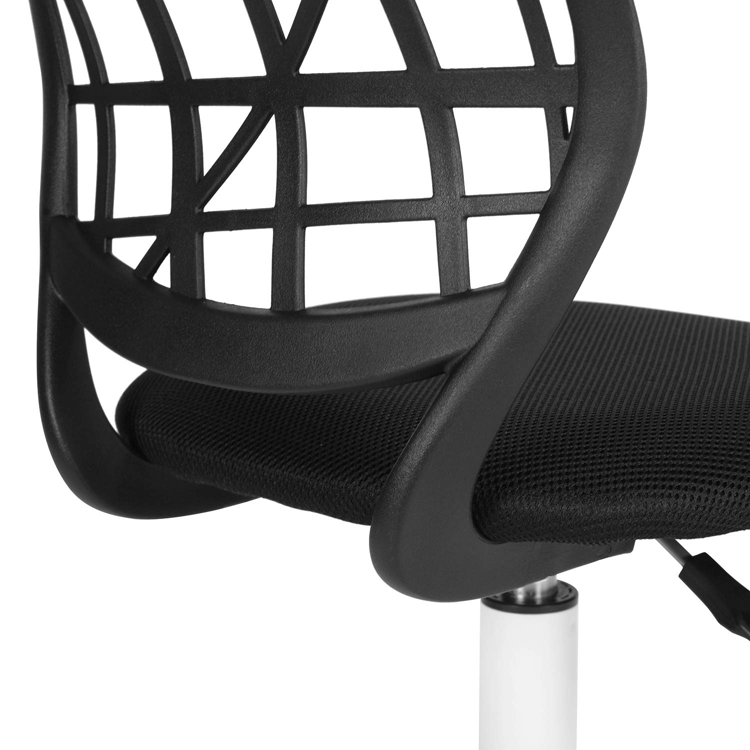 FurnitureR Kompakter Klassenstuhl, ergonomischer Sitz für Schule, Rückenlehne aus atmungsaktivem Netzgewebe in Schwarz, höhenverstellbar, Zeichenzimmerstuhl für Kinder, leicht zu bewegen 360 °
