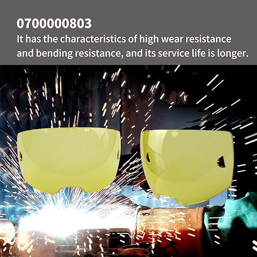 Miniatura 6 de Paquete de 10 lentes de cubierta frontal ámbar 0700000803, lente de cubierta exterior de policarbonato, lente de visión de 3.93 x 2.36 pulgadas,