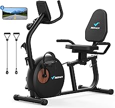 MERACH S23 Fitness Bike, Recumbent Bicycle, Aerobic Bike, Home Use, Quiet, For Elderly People, Heart Rate Monitor, Wide Saddle, Backrest Linked App, Magnetic Type, 8 Levels of Load Adjustment, Spin