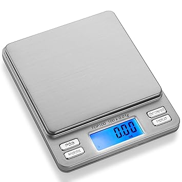 Smart Weigh Digital Pro Pocket Scale with Back-Lit LCD Display, Tare, Hold and PCS Features 500 x 0.01g (2 Lids Included)