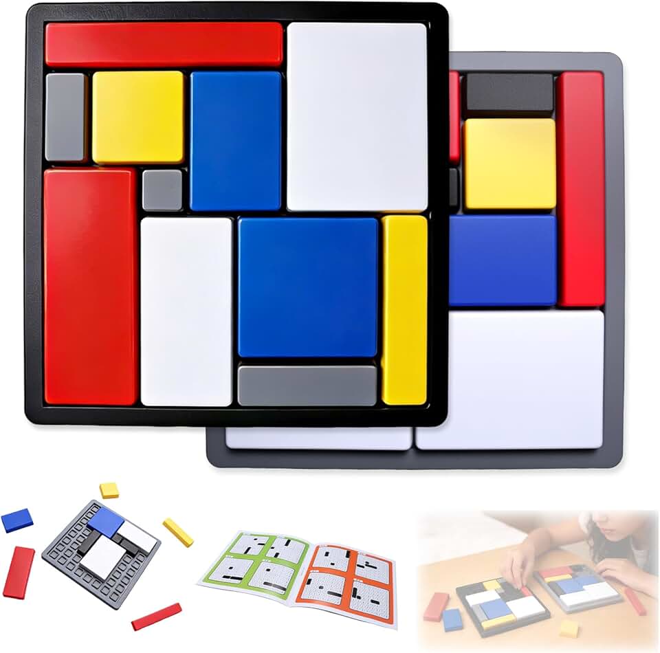 2 Pcs Logic Puzzle Brain Teaser Game for Adults, 88 Challenges 4 Difficulty Levels Logic Puzzles, Portable STEM Educational Thinking Game Toy for Classroom, Family Brain Training