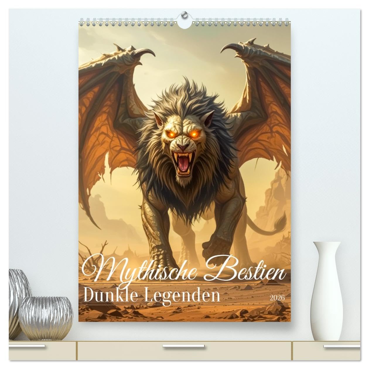Mythische Bestien – Dunkle Legenden (hochwertiger Premium Wandkalender 2026 DIN A2 hoch), Kunstdruck in Hochglanz: Legendäre Bestien jeden Monat in dunkler Illustration. (CALVENDO Kunst)