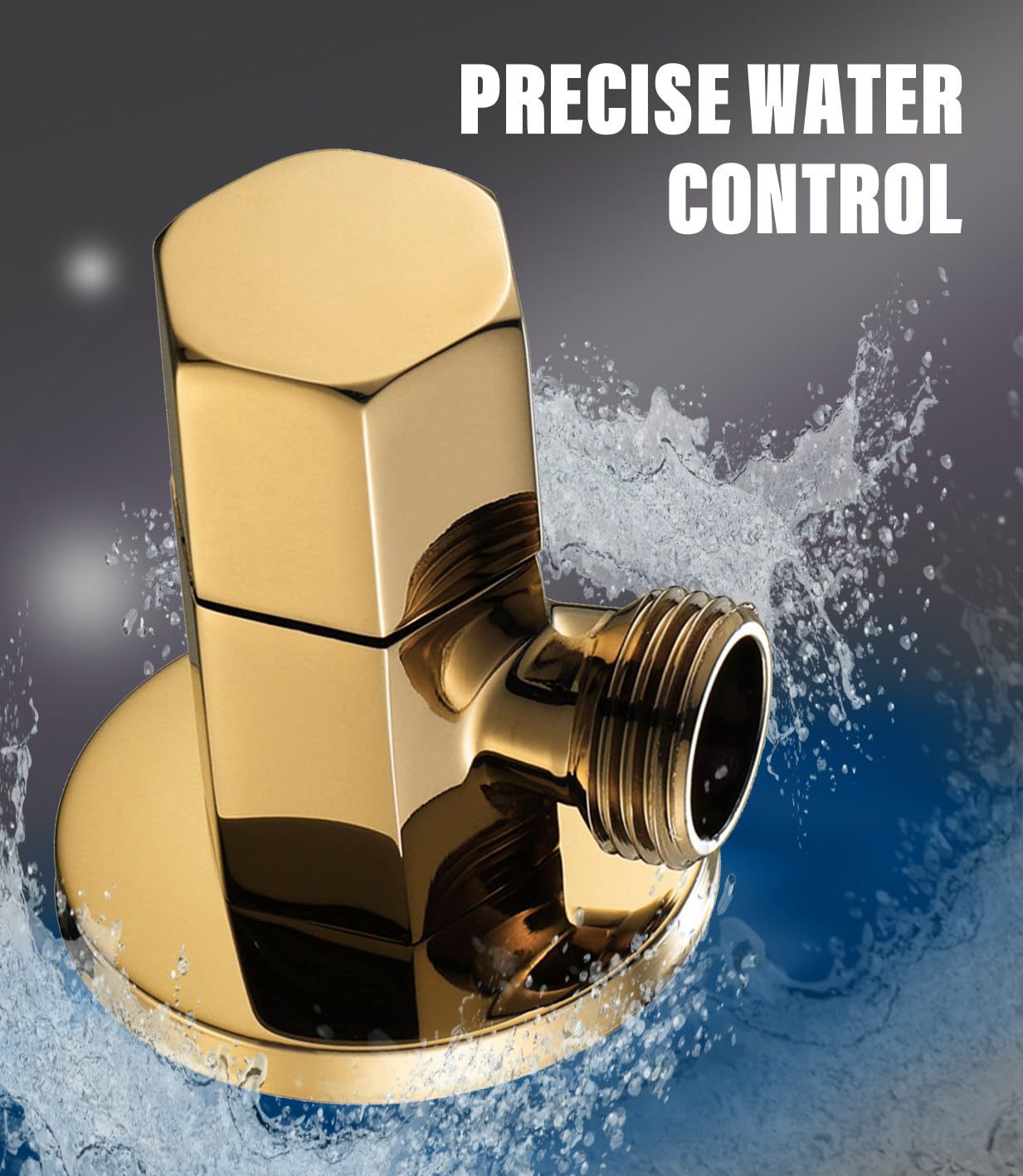 Billg Llave de Escuadra, Llave de Paso Agua, 2 Piezas Válvulas de Parada, Válvula de Grifo con Función de Cierre Rápido, Ideal para Baños de Casa, Naves, Bares o Restaurantes, 1/2" - 3/8"