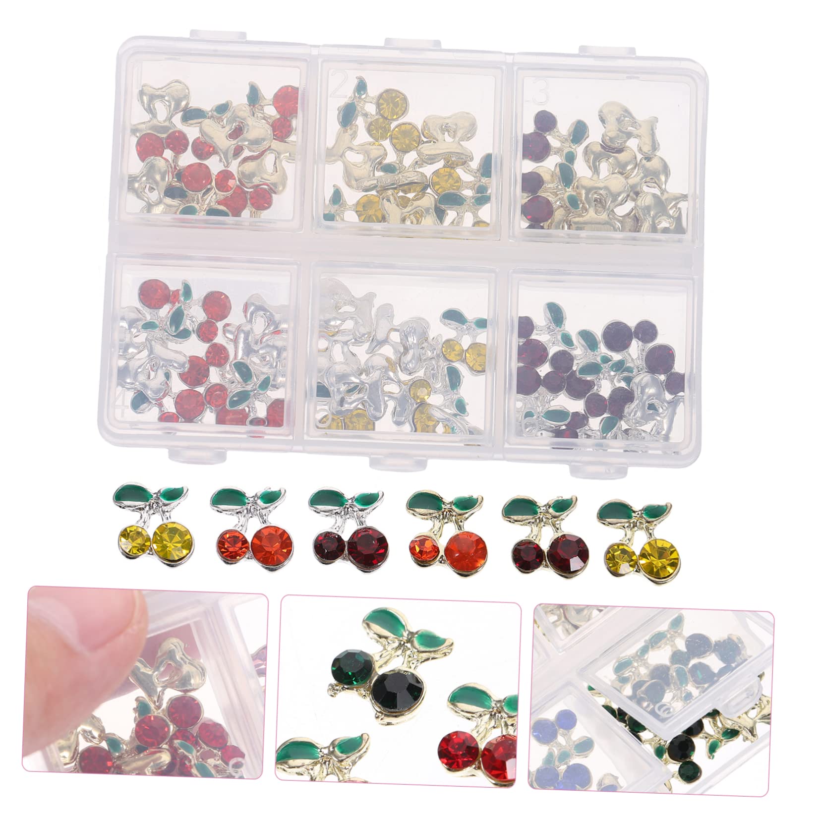 FRCOLOR 300pezzi Cherry Nail Charms e Rhinestones Per Nail Art Decorazioni Glitterate Per Unghie Per e Dazzling Per Speciali