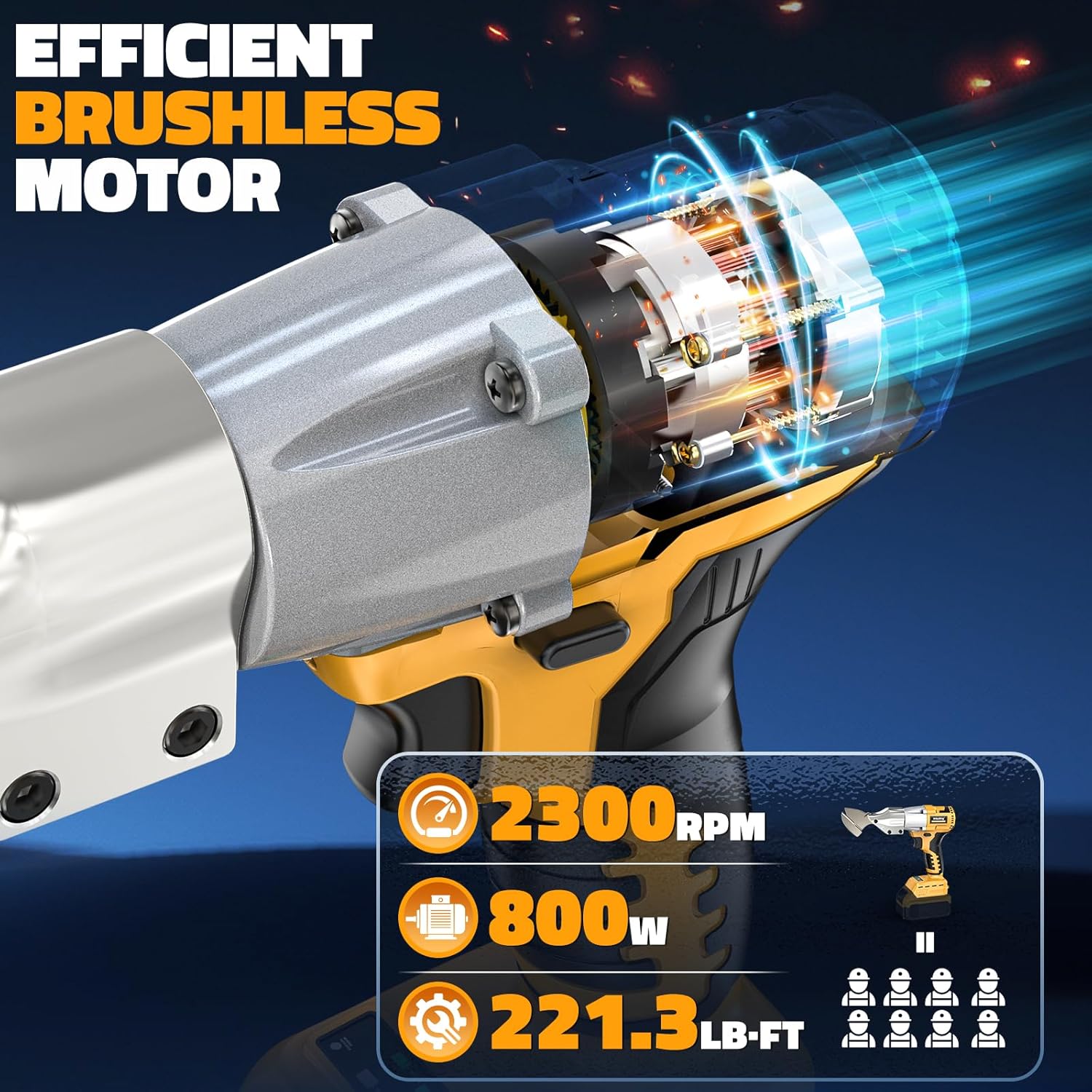 MtiolHig Cordless Sheet Metal Cutter: Sheet Metal Nibbler Compatible with Dewalt 20v Battery (No Battery) - 221 Ft-Lbs Torque Shears - Cuts 18GA Material for Steel, Leather & Carpet
