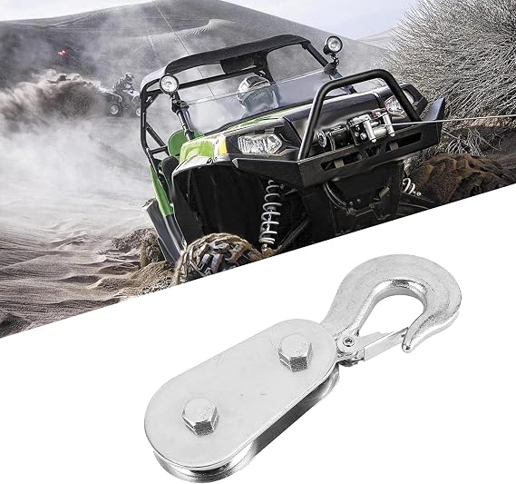 Utv Plow Pulley Kit,Winch Pulley,Utv Snow Plow Pulley Hook,Hook With Pulley For Kfi Plow,Other Components 2 Ton Snatch Block Wire Rope Lifting Pulley With Hook For Utv Atv Quad Bike Motocross