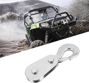 Utv Plow Pulley Kit,Winch Pulley,Utv Snow Plow Pulley Hook,Hook With Pulley For Kfi Plow,Other Components 2 Ton Snatch Block Wire Rope Lifting Pulley With Hook For Utv Atv Quad Bike Motocross