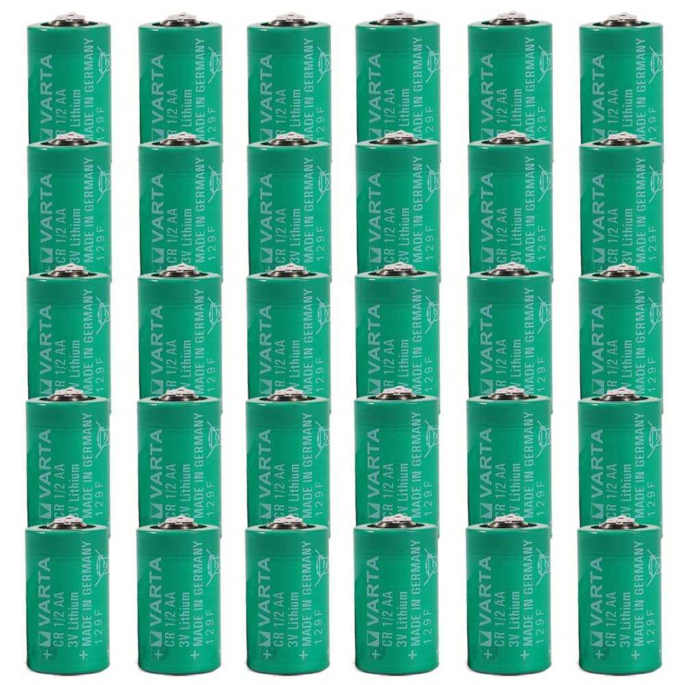 EOOCX (30-Pack) CR1/2AA VARTA 3V 950mAh 1/2 AA Lithium Battery 3Volt Lithium Battery Cylindrical Lit