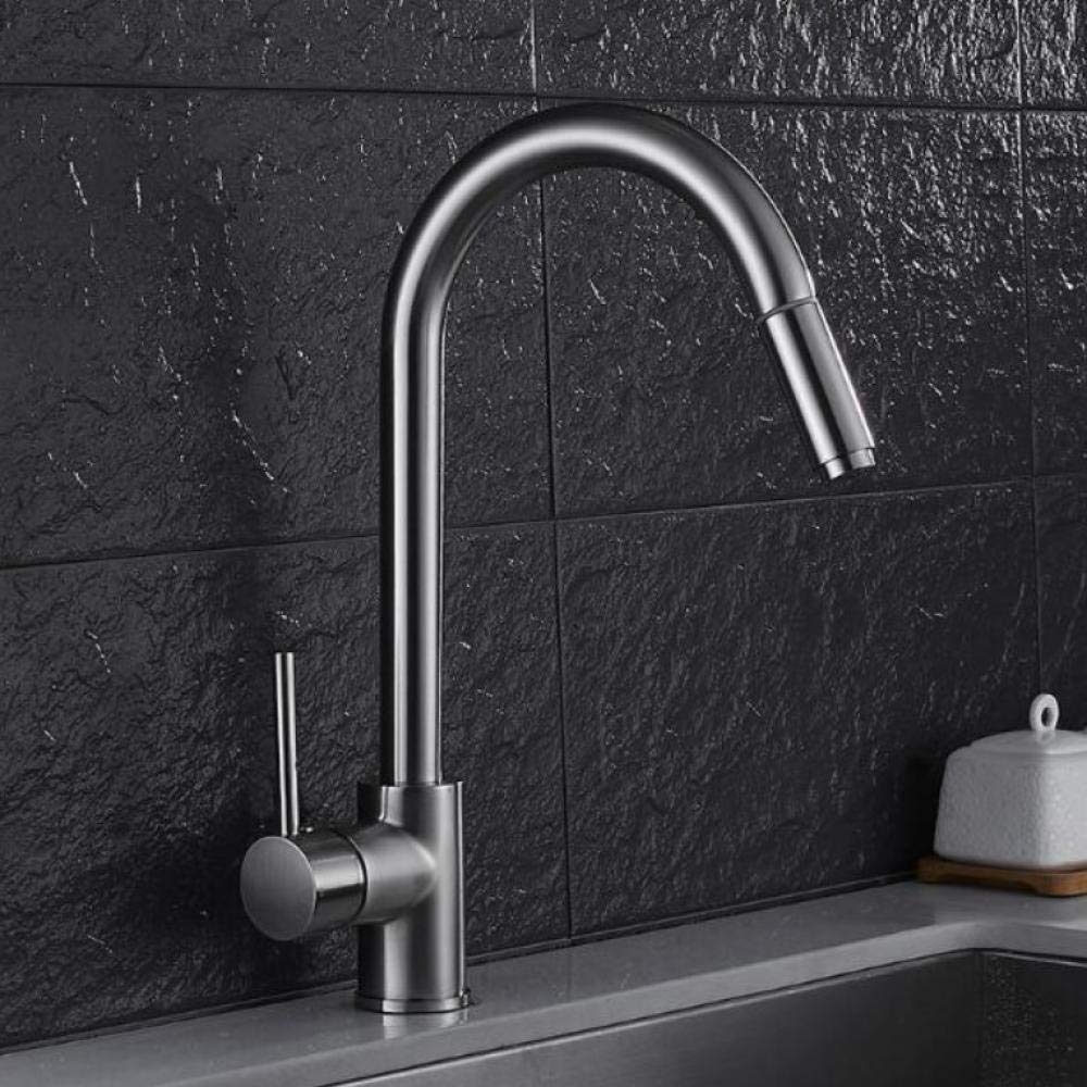 Kitchen Faucets Single Handle Kitchen Faucet Luxury Nickel Extractor Sprayer 360 Single Hole