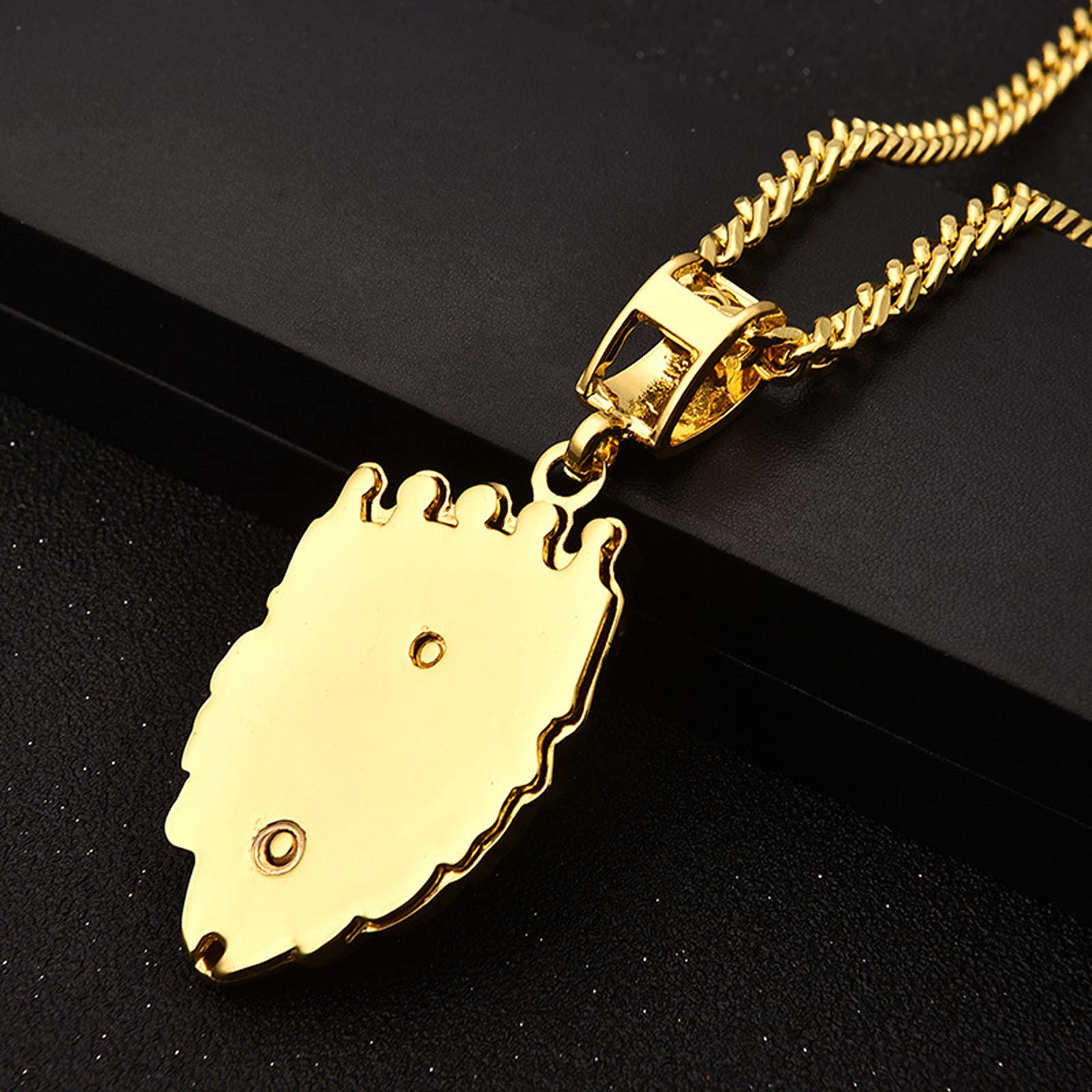 Ciondolo a forma di testa, leone, testata, leone gotico, per uomini, collana con medaglia leone punk hip hop testarda, leone amuleto gioielli fascino