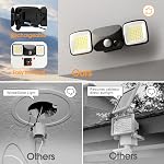Lumières de l'extérieur du capteur de mouvement rechargeables 1500LM & 3000LM Haute Luminosité USB Charger la lumière de sécurité pour les portes de garage Yard intérieur noir 1Pack (Petites)